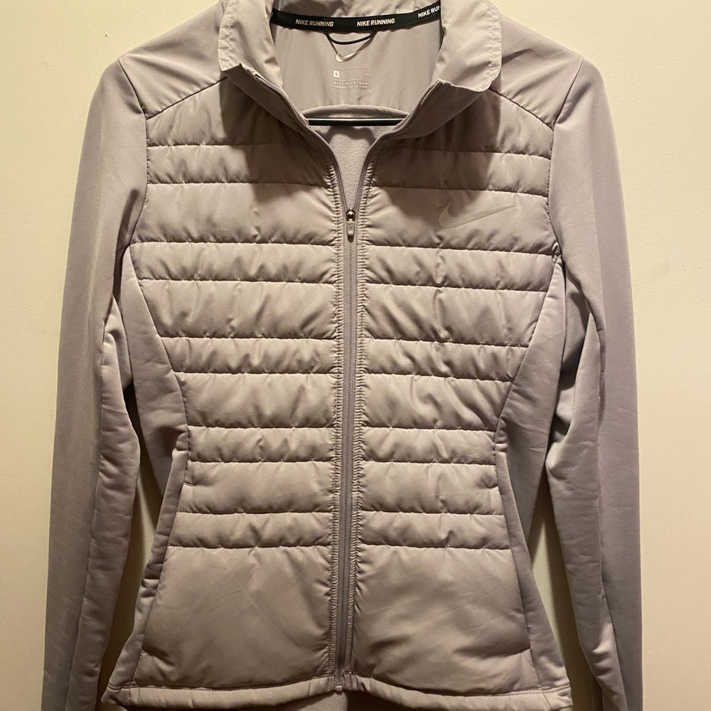 Nike running insulated jacket in gray/silver